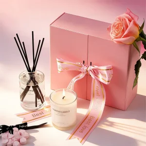 Floral Fragrance Round Glass Container Scented Candle For Wedding Hotel Spa Retail Gift Box Private Label