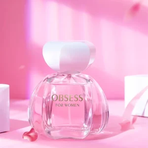 Floral Women Perfume Pink Glass Bottle Spray Regular Size Sweety Scent Long Lasting