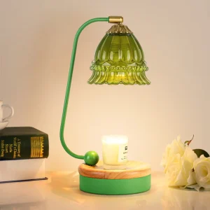 Flower Season Aromatherapy Melted Wax Lamp Metal Wooden Melted Candle Lamp Ins Diffusing Table Lamp Smokeless Temperature