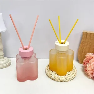 Flower Shape Reed Diffuser Bottle 100ml Aromatherapy Bottle with Rattan Sticks for Aroma Oil Container
