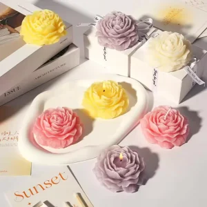 Flower Shaped Scented Candles Machine Made Natural Soy Wax Aromatherapy Home Decor Wedding Easter Gift Non Toxic