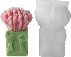 Food Grade Silicone Candle Mould Tulip Flower Bouquet Candle Handmade Aromatherapy Wax Flower Resin Soap Making Molds OEM ODM