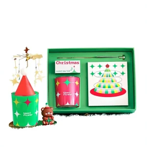 Foreign Trade Cross Border Christmas Aromatherapy Soy Wax Scented Candle Gift Box Set Fresh Air Wish Fireplace Pine Scents