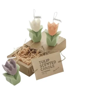 Forest Tulip Solid Scented Candle Environment Friendly Non Toxic Odor Removal Gift Souvenir 40 60 Hours Burning Time
