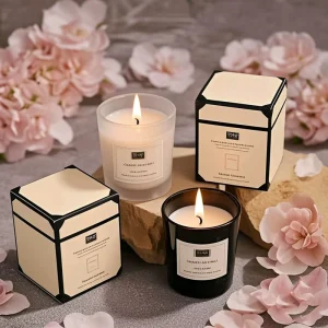 Fragrance Custom Luxury Organic Natural Candles Smokeless Wedding Gifts for Guests Soy Wax White Black Glass Jar Scented Candles
