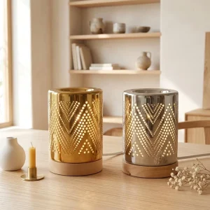 Fragrance Oil Burner Porcelain Diffuser Ceramic Wax Melt Burner Night Lamp Indoor Table Lamp Wax Melt Burner