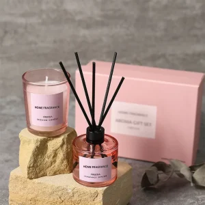 Freesia Scented Candle Set Fire free Four color Souvenir Aromatherapy Gift Box Long lasting
