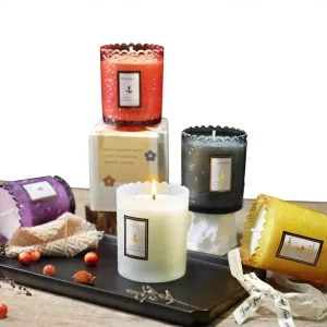 French Aromatherapy Candle Gift Box Advanced Sense Embossed Craft Handmade Soy Wax Smokeless Low Temperature Cross Scents