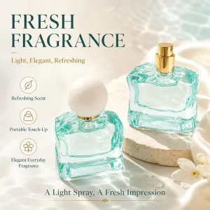 Fresh Scent Crystal Cut Glass Perfume White Ball Cap Custom Formula Ladies Perfume Private Label