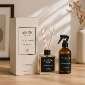Frosted Glass Aroma Diffuser Fragrance Bottle with Reed Diffuser for Hotel and Spa