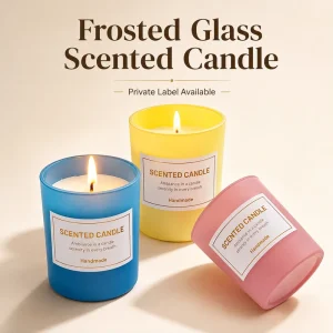 Frosted Glass Jar Scented Candles Macaron Color Soy Wax Aromatherapy Candle for Home Decor Private Label Gift Set