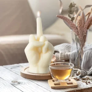 Funny Middle Finger Beeswax Soy Wax Aromatherapy Candle Desktop Home Decoration Gift Ornament