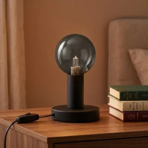 G9 220V Designer Modern Nordic Hotel Bedside Led Spiral Smoke Grey Glass Table Lamp