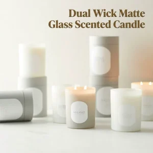 Gift Box Frosted Glass Handmade Scented Candle Natural Fragrance Candle for Birthday Gift Home Interior Use