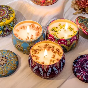 Gift Set Soy Wax Scented Candles Aroma Tins Jar Candle Metal Hot Sales Luxury Origin Luxury Unique Scents Natural