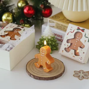 Gingerbread Man shaped Soy Wax Scented Candle Factory Suitable for Christmas Party Decoration