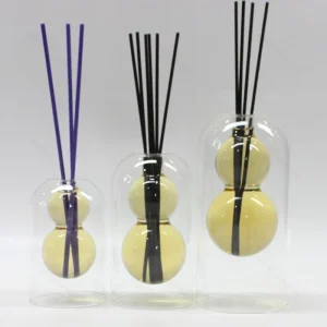 Glass Aroma Oil Reed Diffuser Bottle with Sticks, 50ml/100ml/150ml/200ml, Empty, Customizable