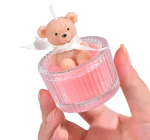 Glass Bear Scented Candle Adorable Home Decor and Birthday Gift Perfect for Any Occasion High Quality Cute Long Burning