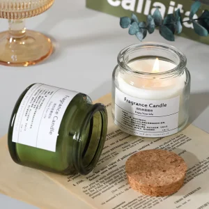 Glass Candle Jars with Cork Lids for Aromatherapy Handmade Soy Wax Candles Non-Toxic & Biodegradable