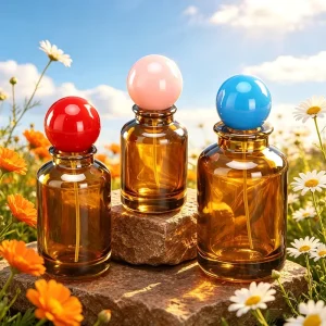 Glass Factory Luxury 30ml 50ml 100ml Amber Cylinder Crimp Empty Glass Perfume Bottle with Lid Matte Finish