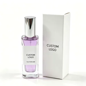 Glass Perfume Bottle Small Compact 15ml Flat Square Transparent Empty Handy Pocket Size Fragrance Atomizer Glass Perfume Bottle