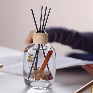 Glass Reed Diffuser Bottle with Wooden Screw Cap, 100ml/120ml