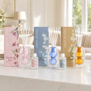 Glass Reed Diffuser Set for Hotel, Home, and Office, 100ml
