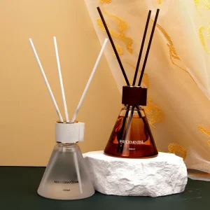 Glass Reed Diffuser Set with Rattan Sticks and Gift Box