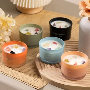 Glass Scented Candles Luxury with Box Oil Soybean Wax Scented Candles for Decorative Gifts