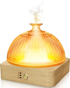 Glass Ultrasonic Humidifier with Wooden Base Aroma Diffuser
