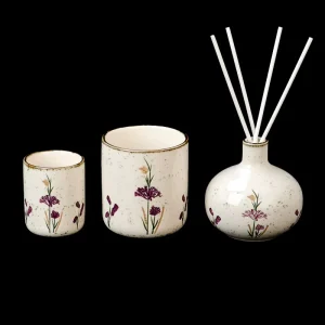 Glazed Ceramic Vessel Reed Diffuser Bottle, Alcohol-Free BPA-Free for Home