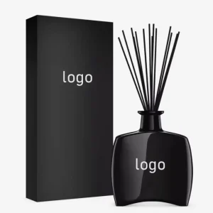 Glossy Black Empty Glass Reed Diffuser Bottle, 100ml/200ml, with Box Packaging