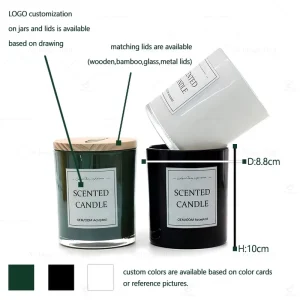 Glossy White Glass Jar Custom Label Bulk Empty Candle Cup Wooden Lid DIY Candle Making Home Decoration Christmas Eco Friendly