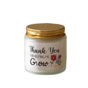 Gold Lid Frosted Jar Handmade Luxury Soy Wax Aromatherapy Candles Home Decoration Gift Set for Easter Diwali Christmas
