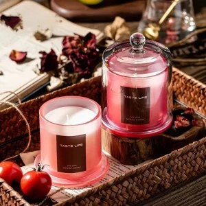 Golden Bell Luxurious Glass Candle with Hand Gift SPA Essential Oil Tropical Style Flameless Scented Candle with Glass Cover