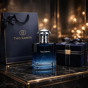Gradient Blue Empty Glass Perfume Bottle Heavy Base Square Fragrance Container Spray Bottle Custom Brand Cosmetic Packaging