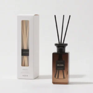 Gradient Brown Square Reed Diffuser Glass Bottle 100ml 150ml with Box Packaging