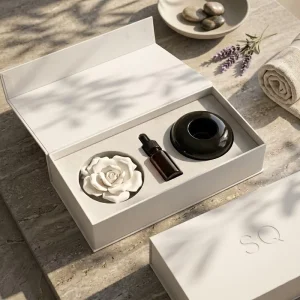 Gypsum Flower Essential Oil Reed Diffuser Ceramic Flower Gift Set