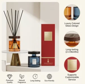 H100 Fire free Aromatherapy Long lasting Home High grade Reed Diffuser with Reed Diffuser Packaging