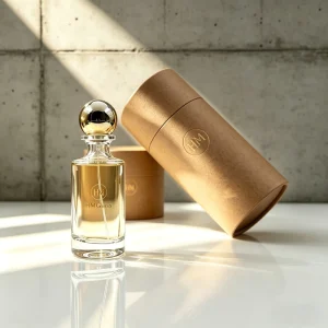 HANMING HH 030 Luxury Cylinder Glass Perfume Bottles 30ml 50ml 100ml Frost Silk Screen Printed Plastic for Cap