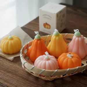 Halloween Lovely Pumpkin Decorative Gifts Holidays Party Scented White Soy Wax Candles Easter