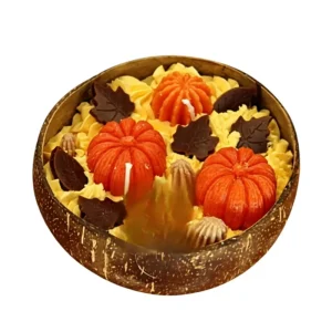 Halloween Pumpkin Circle-Shaped Handmade Aromatherapy Candle with Soybean-Blended Wax and Long-Lasting Aroma