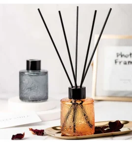 Handcrafted Factory Round Clear Glass Reed Diffuser Bottle Alcohol-Free 50ml 200ml