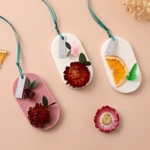 Handcrafted Hanging Aromatherapy Wax Sachets with Dried Flowers Natural Scented Wax Tablets for Closet Freshening and Home Decor