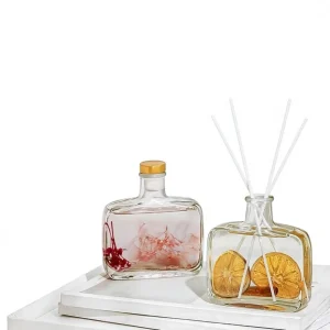 Handmade 100ml Glass Reed Diffuser Set With Preserved Flowers Natural Aromatherapy Fragrance for Home Office Hotel Decoration