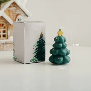 Handmade Art Christmas Tree Aromatherapy Candle British Pears Magnolias Scent 4-6 Hours Burn Time Modern Design for Bars