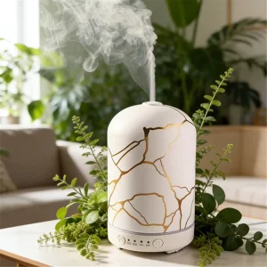 Handmade Ceramic Porcelain Ultrasonic Essential Oil Aroma Diffuser and Air Humidifier