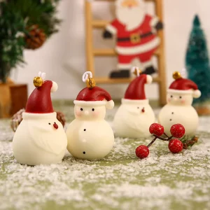 Handmade Christmas Santa Claus Snowman-Shaped Soy Wax Scented Candle with Customized Scents