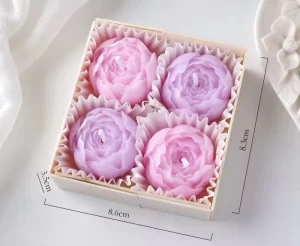 Handmade Classical Flower Shaped Soy Wax Aromatherapy Scented Candle Gift Set with Custom Logo
