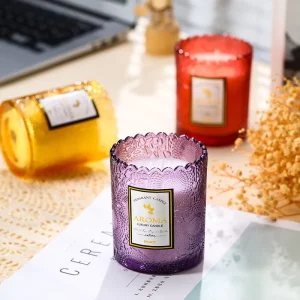 Handmade Cylindrical Glass Jar Soy Wax Smoke Free Scented Candle Infused Essential Oils Tuberose Scent Birthday Gift Home